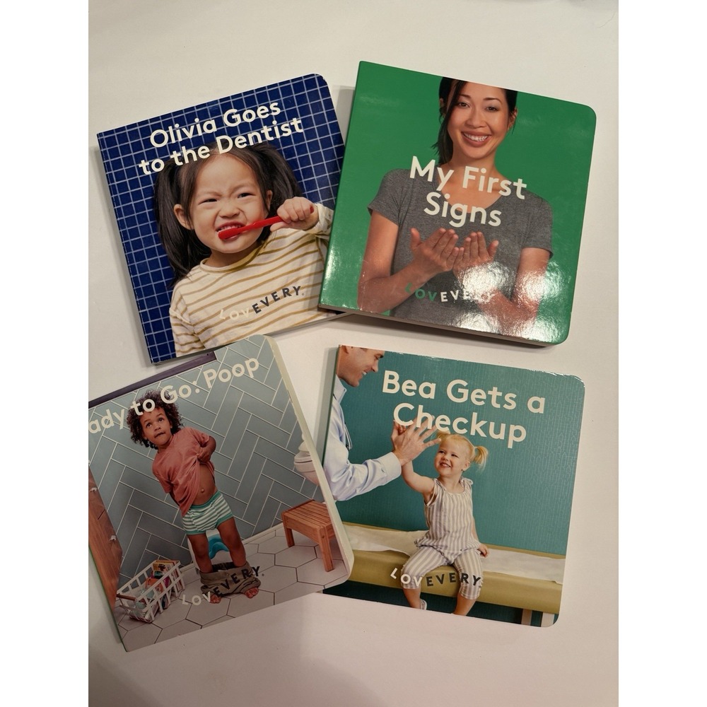 Lovevery Board Book Lot 4 Potty Dentist Doctor Signs Ready to Go Poop Checkup